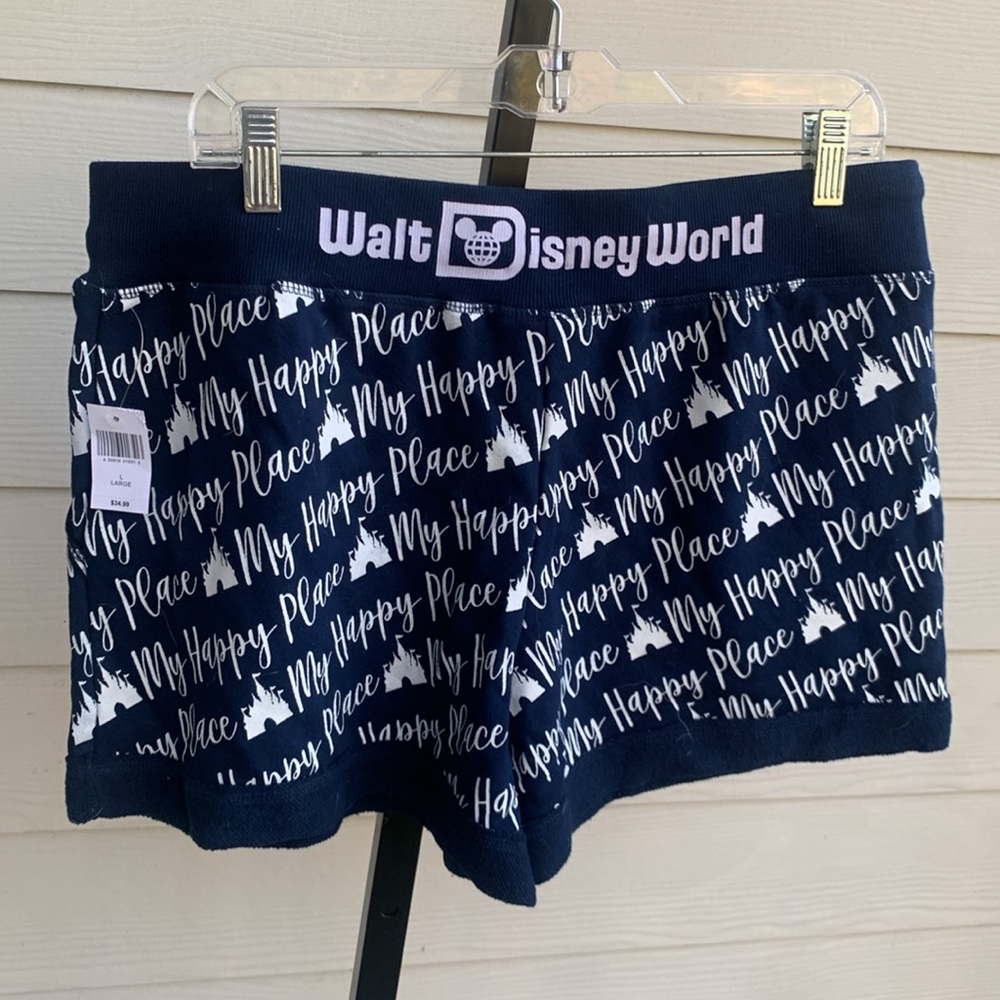 NEW Walt disney world “my happy place” cotton blend pajama shorts large